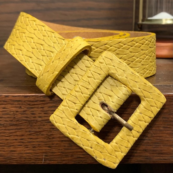 Anthropologie Accessories - Anthropologie ADA Genuine Leather Belt Yellow NWOT